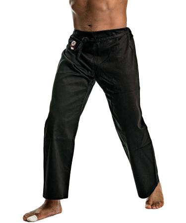 Ronin Medium Weight Karate Pants 8oz 100% Cotton - Black & White | Traditional Drawstring for Quality & Comfort - Size 7 - Buy Online on GoSupps.com