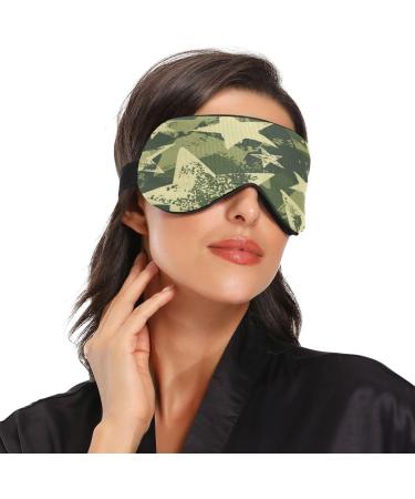 Sleep Mask Light Blocking Camouflage - Green Stars Eye Mask for Travel & Naps | Adjustable Soft Eye Cover for Men & Women - Buy Online on GoSupps.com