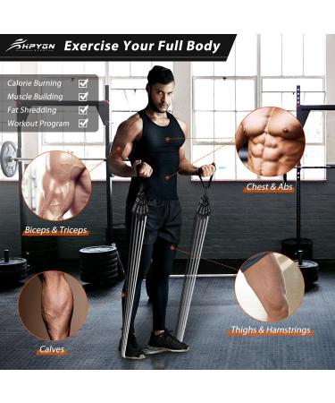 HPYGN Resistance Bands Set - 150lb, 200lb, 250lb Exercise Bands with Handles - 5 Tube Fitness Bands for Muscle Training - Portable Bag and Ankle Straps Included - Buy Online on GoSupps.com