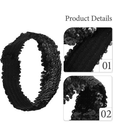 Uonlytech Sequin Headband Adjustable Non Slip Wide Headband Sparkly Black Headband Sports Bling Hairband 1920s Glitter Headdress for Women Girls - Buy Online on GoSupps.com