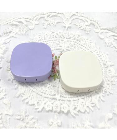 Buy Hown Contact Lens Container Travel Set - Cute Tui with Mirror Tweezers & Remover - 2 Pieces Purple/White | Ideal for Daily Use - Buy Online on GoSupps.com