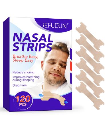 Nasal Strips 120PCS Instantly Relieve Nasal Congestion Anti Snoring Improve Sleep Solution Stop Snore Breathe Easy for Allergy Sinus Cough