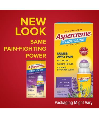 Aspercreme Max Strength Pain Relief Liquid - 4% Lidocaine with Lavender Oil 2.5 fl oz - Buy Online on GoSupps.com