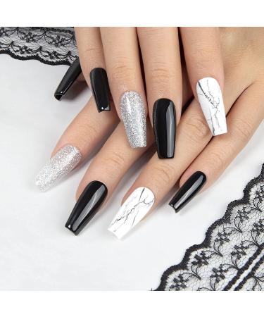 RARJSM Black and White Gel Nail Polish 15ml - Soak Off, UV LED Curing, Salon Quality, 2pcs Set - Buy Online on GoSupps.com