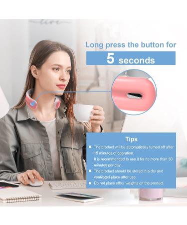 Electric Pulse Cordless Neck Massager with Heat - 3 Modes, 15 Levels - Pain Relief & Relaxation at Home, Office, Travel - Pink - Buy Online on GoSupps.com