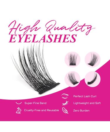 CALAILIS Cluster Lashes - DIY Individual Eyelash Extensions | 14mm Bonded Lash Clusters for At-Home Use - Buy Online on GoSupps.com