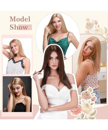 Elailite 40cm Real Hair Toupet & Clip-In Extensions - 50g Silk Base 130% Density #613 Bleached Blonde - Buy Online on GoSupps.com