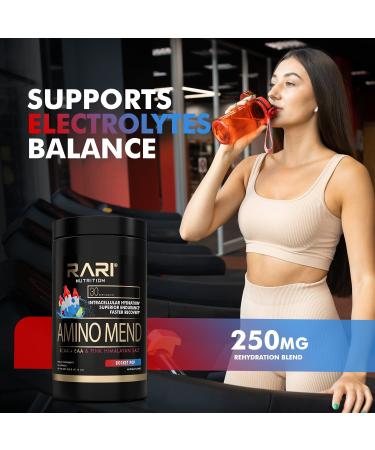RARI Nutrition Amino Mend - Natural BCAA + EAA Powder with Pink Himalayan Salt for Endurance, Hydration & Recovery - 30 Servings (Rocket Pop) - Buy Online on GoSupps.com