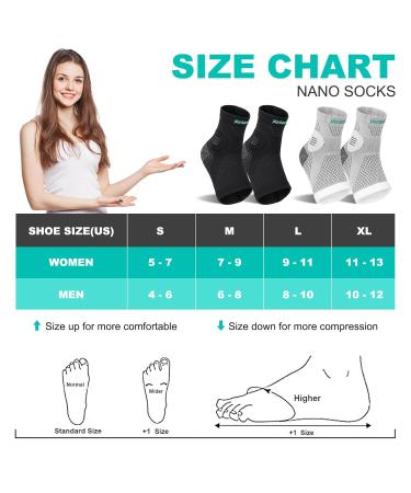 Neuropathy Socks for Men & Women - Comprex Compression Ankle Sleeves for Pain Relief Plantar Fasciitis Support 2 Pairs (Black+Grey XL - Buy Online on GoSupps.com