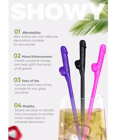 Party Pecker Straws 15pcs Adult Penis Shaped Confetti Pack Peni Party Hen Naughty Straws Plastic Dick Straws Party Penis Straws Funny Adult Plastic Dick Straws Willy Straws - Buy Online on GoSupps.com