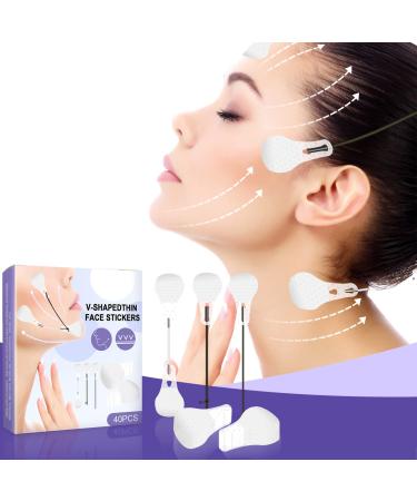 Face Lift Tape  40Pcs Ultra-thin Invisible Face Tape with Lifting Ropes Elastic Tightening Skin and Hiding Facial and Neck Wrinkles Lifting Saggy Skin