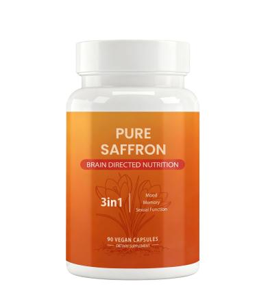 versafy Happy Saffron - 90 Capsules - Potent Blend of Saffron Curcumin & Zinc for Mood & Wellness - Vegan Gluten-Free