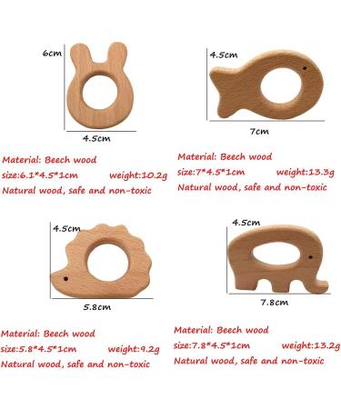Alenybeby Nature Baby Teething Toys Set - 11pc Wooden Teether Rings | Organic Handmade Pendant | Montessori Infant Shower Gift (Type 1) - Buy Online on GoSupps.com