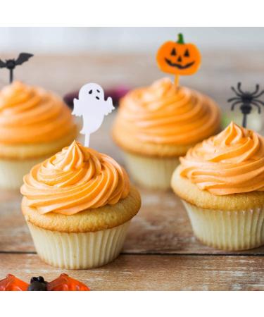 Plastic Halloween Ghost Cupcake Toppers - 100 Picks for Kids Birthday & Themed Parties - Buy Online on GoSupps.com