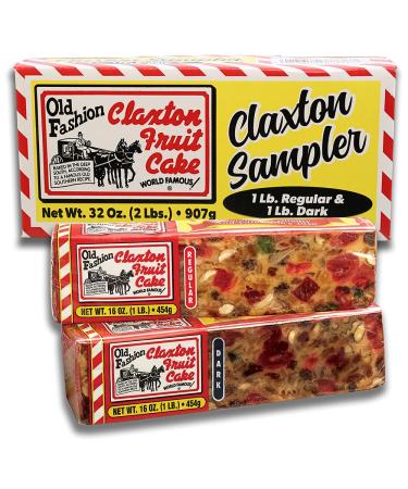 Claxton Fruit Cake Regular-Dark Sampler-Packed in New, Claxton Gift Carton