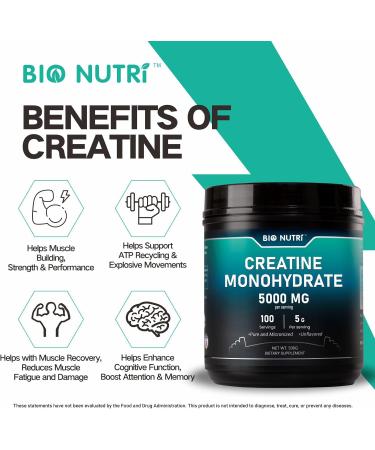 Pure Micronized Creatine Monohydrate Powder 500G - 5000mg Per Serving Vegan Non-GMO Gluten-Free - Supports Muscles & Energy 100 Servings - Buy Online on GoSupps.com