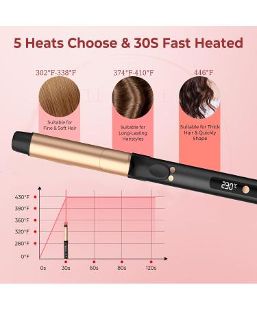 Rotating Curling Iron 5 Temperature 1 1/4 in Automatic Curling Iron Dual Voltage 360 Rotating Hair Curler Travel Auto Hair Curling Wands 1H Auto-Off & 30s Fast Heat Self Curler Hair Styling Tools Black - Buy Online on GoSupps.com
