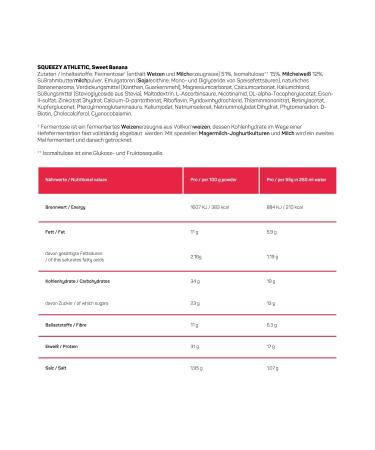 Buy Squeezy Athletic Banana Meal Replacement Slim Shake | 9 Portions | 210 Kcal Each | Ideal for Weight Optimization - 495g (1 Pack) - Buy Online on GoSupps.com