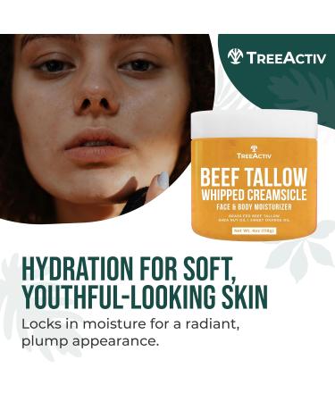 Beef Tallow Face Cream Body Moisturizer All Natural Grass Fed Whipped Beef tallow For Skin Deeply Hydrating & Nourishing Balm for Eczema Cracked Dry Itchy Irritated Skin Repair Skincare 4 fl oz - Buy Online on GoSupps.com