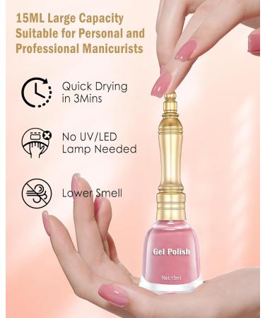 Fast Drying Cherry Red Nail Gel Polish - Long-Lasting High Glossy Shine 15ml Water-Based Lacquer for Home Manicure & Gifts - Buy Online on GoSupps.com