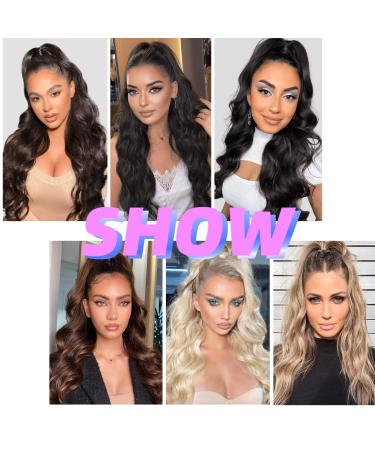 Ponytail Extension Clip-In - Curly Wavy Dark Brown 60cm/65cm | Natural Hair Part & Afro Braid - Buy Online on GoSupps.com