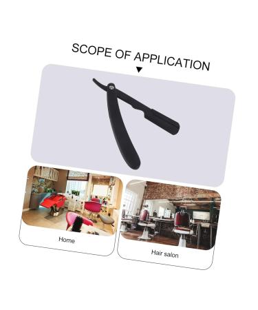 Minkissy Professional Rust-Free Eyebrow Hairdressing Cutter | Foldable Razor Blade Holder | Black 14.5x2.5cm - Precision Cutting Tool for Perfect Eyebrows - Buy Online on GoSupps.com