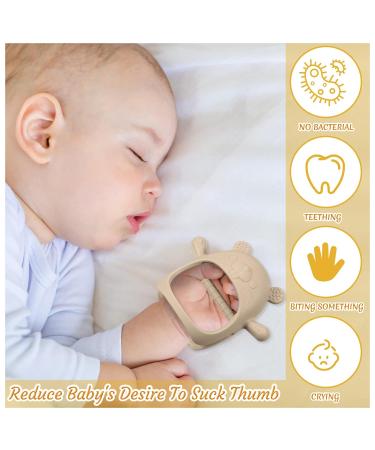 3 Pack Silicone Groundhog Baby Teething Mitten Teether for 0-6 Months | Anti-Drop Hand Pacifier & Chew Toy for Breastfeeding Babies | Stylish Colors - Buy Online on GoSupps.com