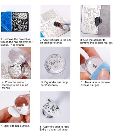 Coniya Silikon Nail Stamping Kit - DIY Nail Art Stamper with Scraper & Lid | Transparent Nail Art Plates - Buy Online on GoSupps.com