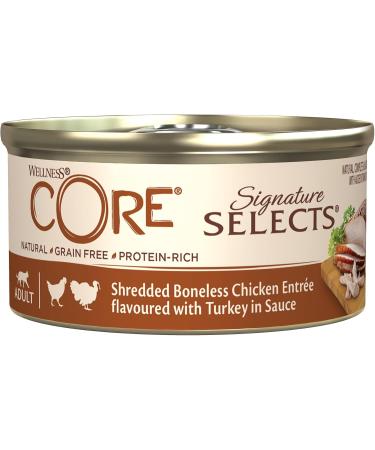 Wellness Core Signature Selects Grain-Free Wet Cat Food - High Meat Shredded Chicken & Turkey 24x79g Pack - Buy Online on GoSupps.com