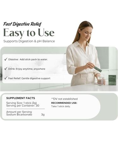 DLS Sodium Bicarbonate Supplement Pure Organic Powder Sticks 3g Each 30 Single-Serve Sachets Vegan Gluten Free Non-GMO Premium Dietary Supplement for Digestive Support & pH Balance Fitness - Buy Online on GoSupps.com