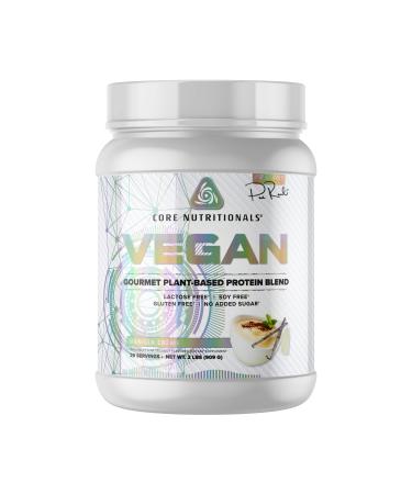 Core Nutritionals Vegan Gourmet Plant Based Protein Blend | with Vegan BCAAs | Lactose Soy Sugar & Gluten Free | 21g Pea Protein | 2 Pound (Vanilla Cream) Vanilla Creme