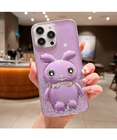 Shop Tivenfezk Nadoli Soft Silicone Case for Samsung Galaxy S21 - Glitter Rabbit Stand Transparent Protective Cover Bling Purple Design - Buy Online on GoSupps.com