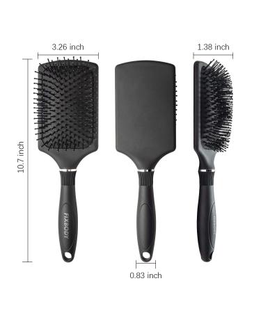 FIXBODY Large Cushion Paddle Brush - Smoothing Detangling for Long Thick Hair - Wet & Dry Use - Black Mate - Buy Online on GoSupps.com