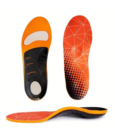 Plantar Fasciitis Relief Insoles for Women and Men 1 Pair Arch Support Insoles Gel Orthotic Inserts for Work Boot Shoe Insoles (Orange M) M Orange