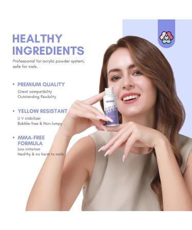 Saviland Monomer Acrylic Nail Liquid 4.06 oz - Non-Yellowing EMA Monomer with #12 Brush | Perfect for Beginners & Professionals | DIY Acrylic Nail Extensions - Buy Online on GoSupps.com