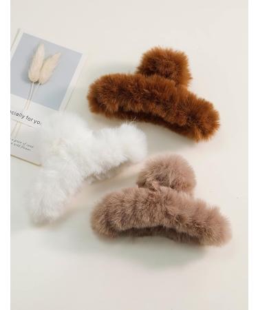 Toderoy 5.5 Faux Fur Claw Clip Set for Winter - Large Leopard Grasp Hair Clip for Women & Girls - Buy Online on GoSupps.com
