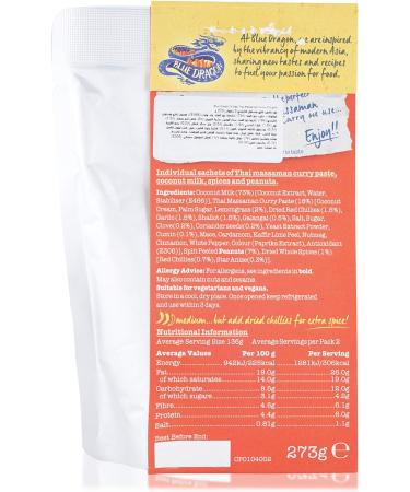 Blue Dragon Massaman Thai Curry Kit 273g - Buy Online on GoSupps.com