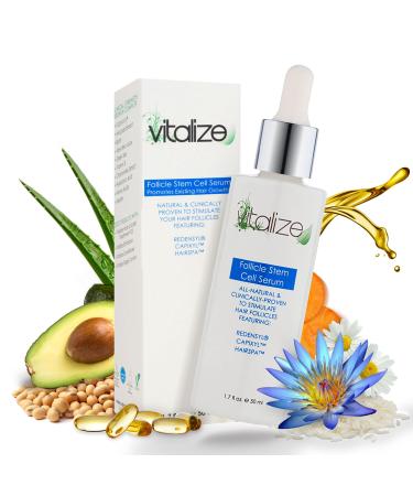 Follicle Stem Cell Serum with Redensyl  Capixyl  and HairSpa  Hair Growth Serum for Hair Care and Scalp Treatment  1.7 fl oz (50 ml) - Vitalize