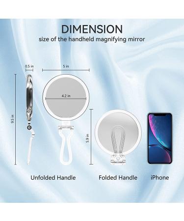 Beauty Planet 30X Handheld Magnifying Mirror with Handle for Travel | Double-Sided 30X/1X Magnification for Makeup and Grooming | Portable Hand Mirror for Eyes - 5 IN - Buy Online on GoSupps.com