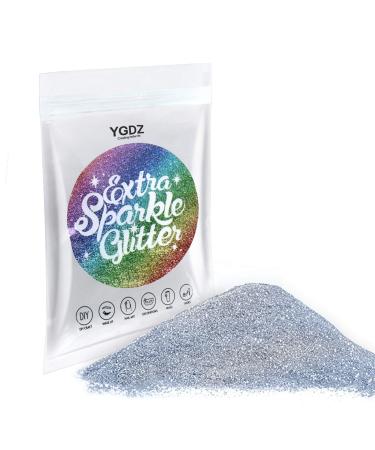 Silver Glitter, YGDZ 150g Extra Fine Holographic Silver Glitter for Nails Body Face Eye Hair Festival Decoration Resin Crafts