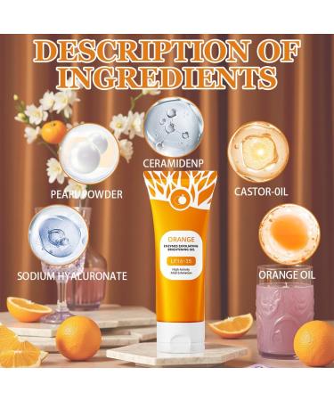 2 PCS gel exfoliant orange Gel exfoliant naturel doux pour le visage pour un nettoyage en profondeur gommant claircissant ponge de bain offerte - Buy Online on GoSupps.com