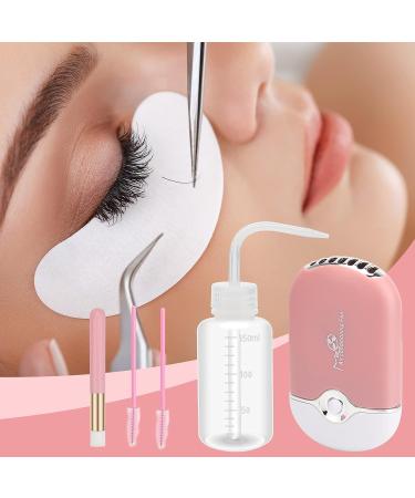 5 Pcs Eyelash Fan Kit - Mini Portable USB Rechargeable Cooling Fan & Lash Cleanser Set - Buy Online on GoSupps.com