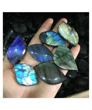 Natural Crystal Rough Nature Lightning Blue and Yellow Labradorite Stone Crystal Moonstone Rough Polished Crystal Jewelry Pendant Accessories Natural Stone Stone Mineral Specimen