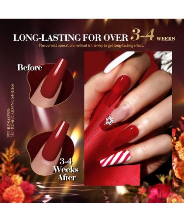 ROSALIND 8PCS Nude Pink Gel Nail Polish Set - Long Lasting Solid and Glitter Red, White, and Light Pink Colors - Gel Collection for Manicure - Buy Online on GoSupps.com