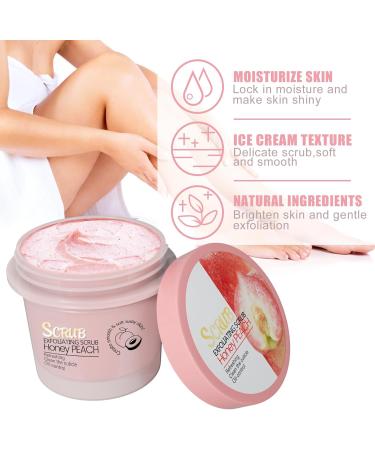Peach Brightening Exfoliating Body Scrub Smooth and Firming Organic Body Scrub for Body Face Elbows Hands and Feet Moisturizing 100ml (6pcs) - Buy Online on GoSupps.com