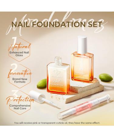 Modelones Nail Repair Concealer Set 15ml Natural Nail Polish Foundation with Top Coat & Cuticle Oil Air Dry Nail Care Kit for Damaged Nails Pearl White - Buy Online on GoSupps.com
