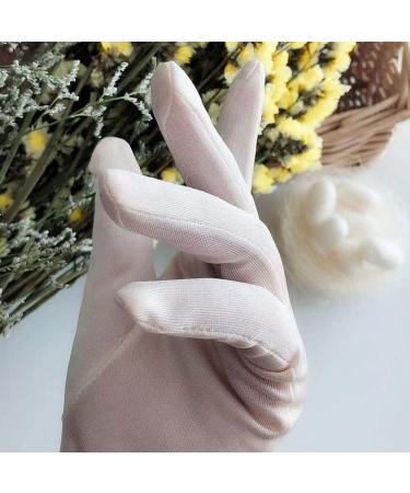 Beatifufu 1 Pair Grooming Gloves Silk Mittens Dry Hands Gloves Moisture Wristband Night Moisturizing Gloves Dry Cracked Hands Gloves Hydrating Gloves Repair Lining White Silk - Buy Online on GoSupps.com