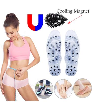 Yarpiany Magnetic Therapy Reflexology Sandals - Pain Relief Insoles with 68 Magnets (White, Female) - Buy Online on GoSupps.com