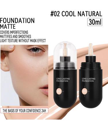 Full Coverage Foundation - Matte Liquid Foundation 30ml Long-Lasting Moisturizing Concealer for Women and All Skin Types - Buy Online on GoSupps.com