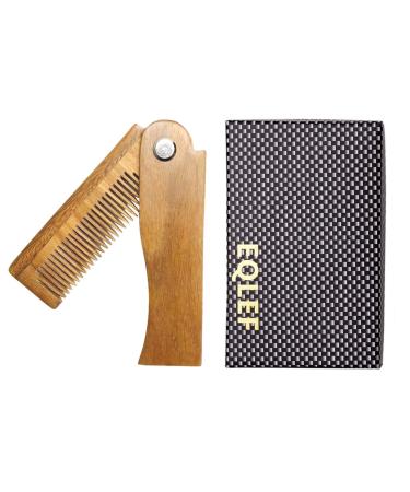 EQLEF Sandalwood Beard Comb Anti Static Comb Wooden Hair Comb Wood Folding Comb Beard Comb Folding Wooden Comb Men